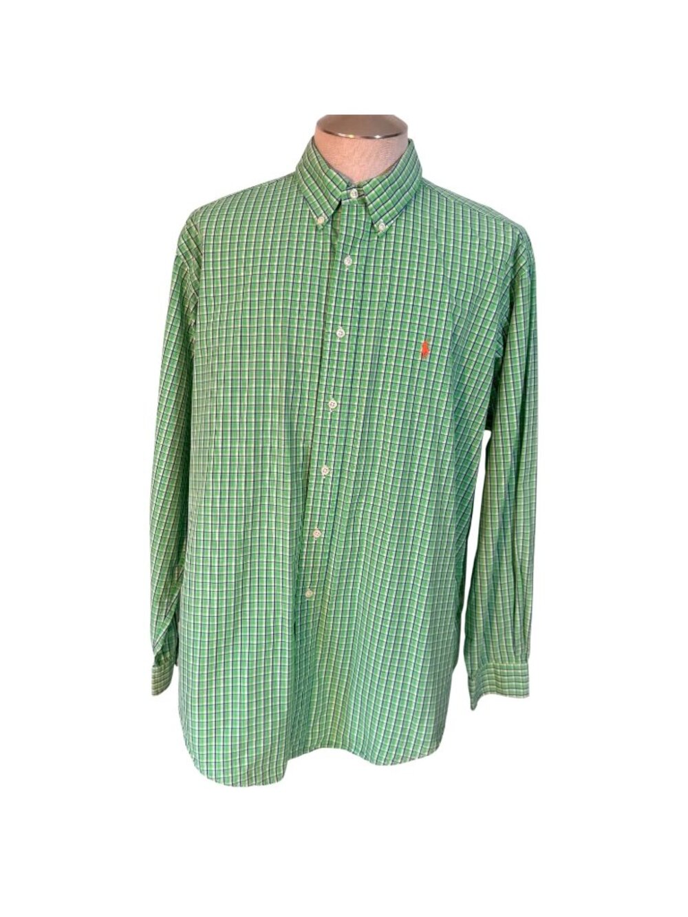 Ralph Lauren Mens XL Green Plaid Button Down Shirt Classic Fit Long Sleeve - Picture 2 of 8